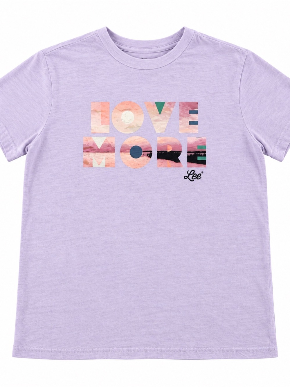 Lee Lavender Love More 100% Cotton Graphic T-Shirt, Size S